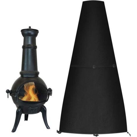 Waterproof Round Fire Pit Cover, Outdoor Fire Pit Cover Grill Cover BBQ Protective Tarpaulin Fire Pit Cover with Drawstring (122x21/61cm), Outdoor (1/4)