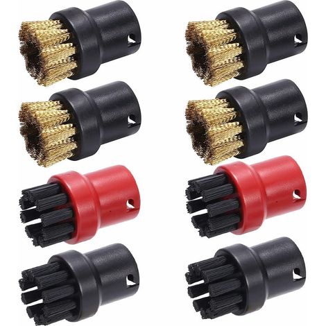 Brosse ronde en nylon et laiton pour nettoyeur vapeur Kärcher SC1 SC2 SC3 SC4 SC5 SC6 (taille : 8 pièces) (1/3)