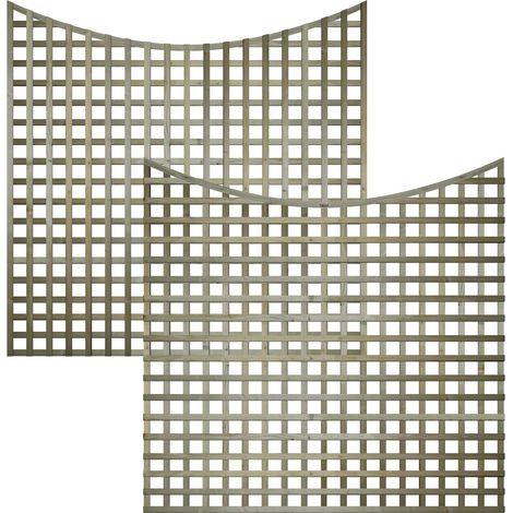 Premier 6ft x 6ft Concave Top Privacy Square Garden Trellis Panels