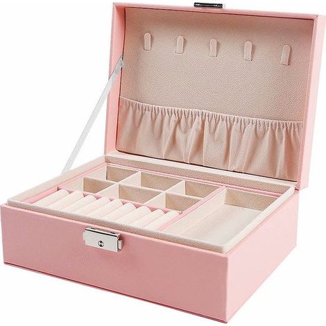 Nouvelle grande boîte de rangement, double couche, multi-tailles, adaptée aux bijoux et cosmétiques, pour la maison et les dortoirs, anti-poussière et multifonctionnelle. (1/5)
