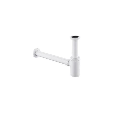 Universeller Ablauf für Waschbecken und Spülen – Weiß – Mit Reinigungsöffnung – Design-Siphon – Rohrsiphon (1/4)