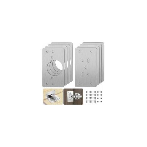 D\'armoire avec Trou, 8 Pices Supports de Rparation Plaques Installation Facile avec 48 Vis, Kit De Rparation De Charnire pour Bois, Meubles, tagres (1/5)