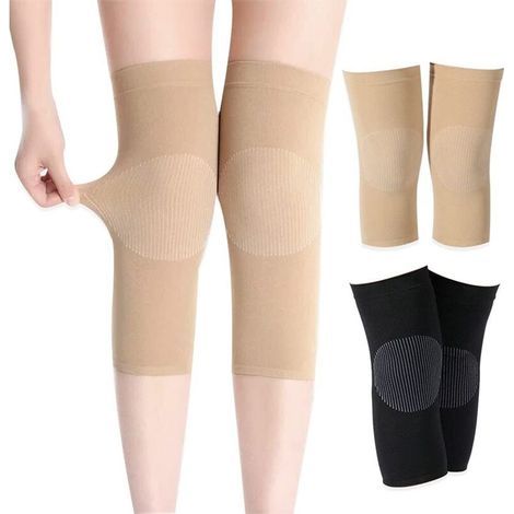 Lot de 2 Paires de genouillères chauffantes et Respirantes et Extensibles en Maille Cachemire pour soulager Les douleurs articulaires et l'arthrite pour la Gym, la Course à Pied, Le Cyclisme (1/5)