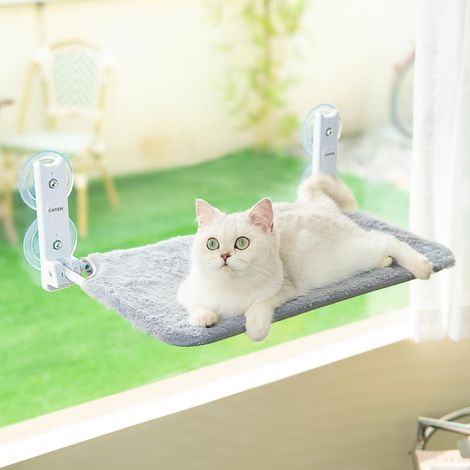 1 Hamac Chat Fenêtre Pliable Acier Inoxydable Ventouse Puissante Tissu Double Face Sieste Observation (1/5)