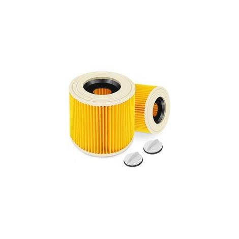 Lot de 2 filtres à cartouche pour aspirateurs Kärcher WD3 Premium, WD2, WD3, WD3P, MV2, MV3-WD3. Filtres de rechange pour 6.414-552.0/64145520 Cisea.