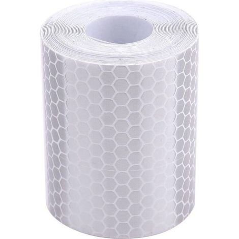 SABIR Bande réfléchissante, Largeur de 5cm Longueur de 3m, Automobile Moto réflecteurs de Camion de Tracteur de remorque, Avertissement de sécurité Avertissement (Blanc) (1/5)