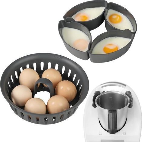 Longziming - Insert pocheur d'œufs 2 en 1 pour robot culinaire – Pour œufs pochés et durs – Compatible avec les modèles TM5, TM6, TM31 et Monsieur Cuisine – Résistant à la chaleur et compatible lave-v