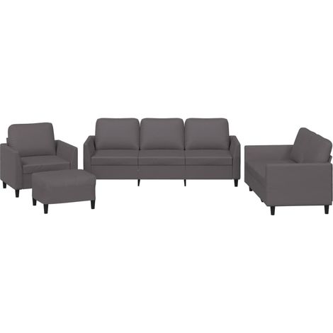 Maison Exclusive - Set di Divani 4 pz con Cuscini Grigio in Similpelle