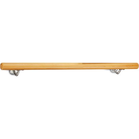 Rampe d'escalier en bois hêtre moderne 12 x 100 x 8 cm avec fixation murale robuste en bois naturel (1/4)