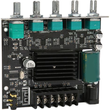 Carte d'amplificateur BT ZKMT21 : amplificateur de puissance stéréo haute puissance DC1224V pour haut-parleurs 15100W 48Ω (1/5)