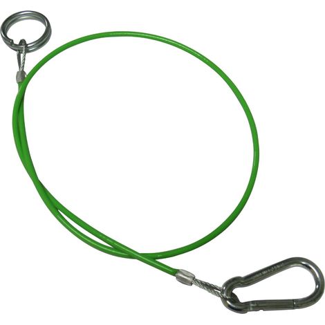 Trailer Break Away Safety Cable Hook & Ring PVC Coated (Green Towing Brake Wire Caravan Coupling)