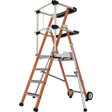 Scaletta a castello Isolante in fibra di vetro - Altezza max di lavoro 2.93m - 2272854