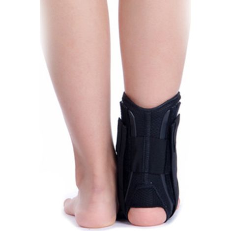 1 Attelle de cheville à lacets, maintien ajustable, protection plastique, tissu mesh, sport et rééducation (1/5)
