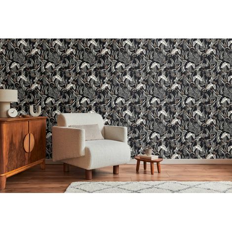 A.S. Création Drawn Into Nat 394341 Vliestapete Blumen / Floral 10.05 x 0.53 m Schwarz Wohnzimmer Schlafzimmer Büro (1/5)