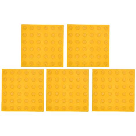 Lot de 5 dalles de sol antidérapantes en caoutchouc pour trottoirs et routes, signalétique tactile, avertissement et protection contre les obstructions. (1/5)