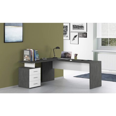 Web Furniture Scrivania Angolare New Selina Bianco Lucido - Design Moderno (1/5)