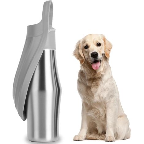 1 Gourde Chien, 750ml, Acier Inoxydable 304, Double Paroi Isolée, Bol Intégré, Pour Promenade Randonnée Camping (1/5)