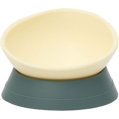 Bulldog Gamelle Antidérapante Amovible En Caoutchouc Pour Chien Et Chat Avec Base Inclinée Et Inclinée （Beige） (1/4)