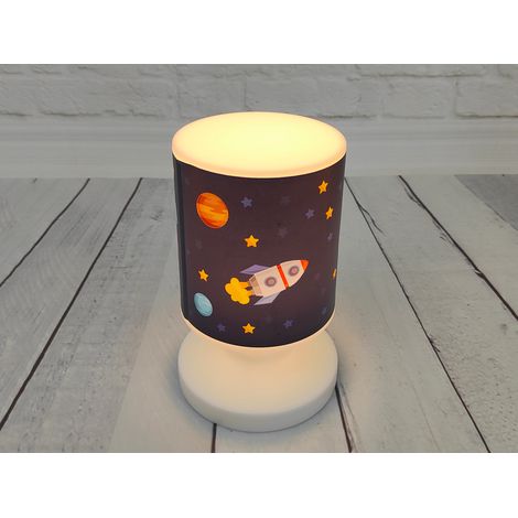LED Akku Tischleuchte mit Weltall Motiven per USB aufladbar, Höhe 20cm (1/5)