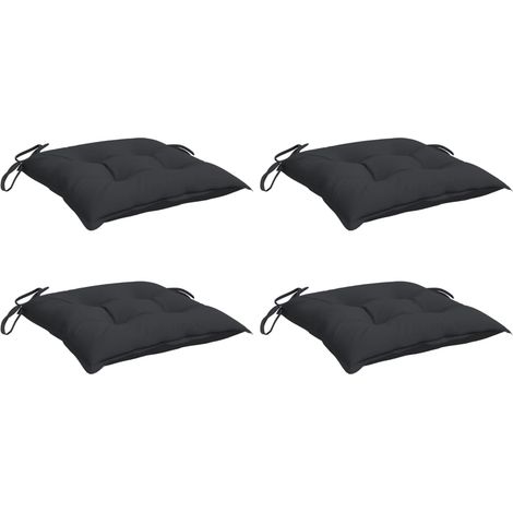 vidaXL Chair Cushions 4 pcs Black 40x40x7 cm Oxford Fabric