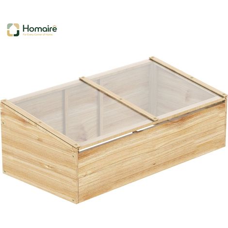 HOMAIRE Gewächshaus Holz Frühbeetkasten Treibhaus Garten Pflanzkasten-System Natur Tanne PC-Platte