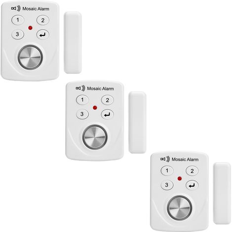 Lot de 3 alarmes Porte à Clavier avec délai Ouverture, sirène 130 DB pour Portes/fenêtres coulissantes, Alerte Intrusion, sécurité Maison/Appartement, Alarme Piscine Enfants, Carillon de Porte (1/5)