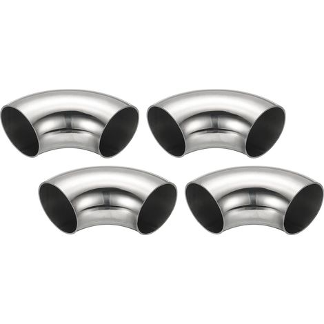 4pcs Coude À 90 Degrés Mandrin, 60mm OD En Acier Pour Échappement Raccord De Tuyauterie Inoxydable 304 Tuyau D'Échappement Main Courante D'Escalier HVAC - 48mm (1/5)
