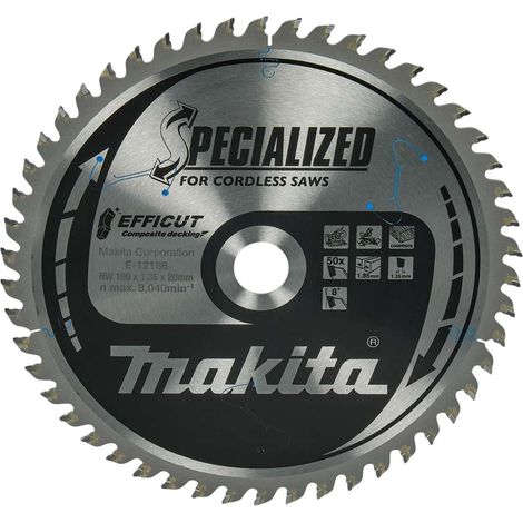 Makita Zubehör - Sägeblatt Holz 190x20 mm, 50 Zähne E-12186