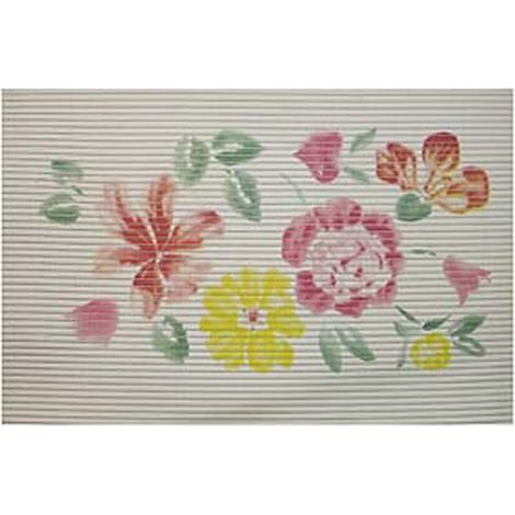 2PZ TAPPETINO ANTISCIVOLO RETTANGOLARE FANTASIA FIORI - cm.80x50