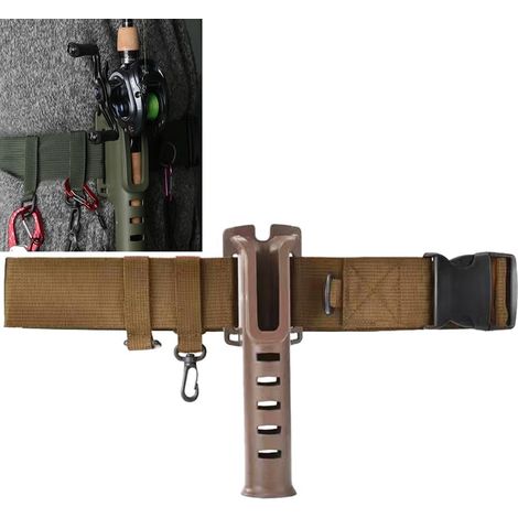 Support de Canne à pêche réglable en Forme de Ceinture - pour Le Surf Casting et la pêche au Kayak - Accessoire pour Homme - Marron (1/5)