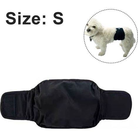 Dog Cinch (Lot de 3) - Couche super absorbante pour chien pour homme lavable - Couche réutilisable pour chien pour homme, noir, S (1/4)