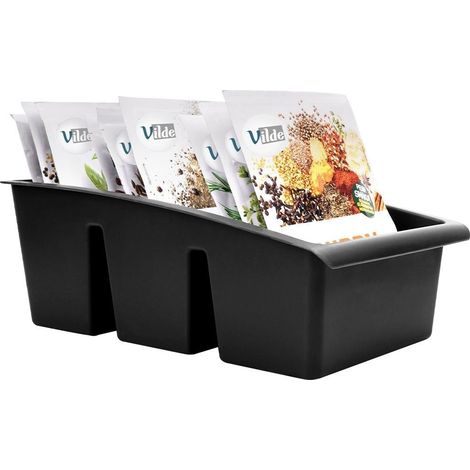 Organizador de especias negro, 25x15x9 cm (1/5)