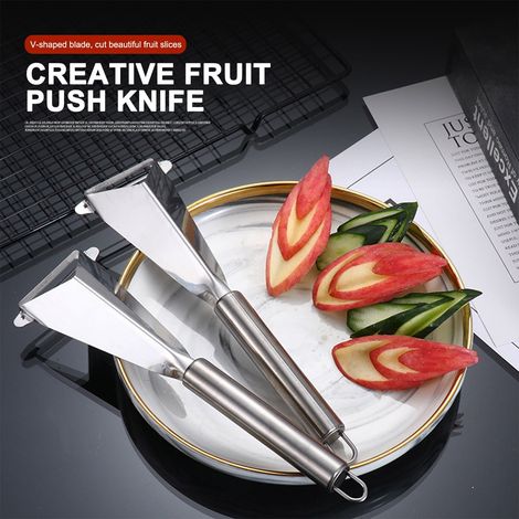 Épluche-légumes - Couteau à Sculpter Fruits - Lame Triangulaire en Acier Inoxydable 403 - Poignée Ergonomique Non Glissante - Pour Pommes, Concombres, Pastèques - 1 Pièce (1/5)