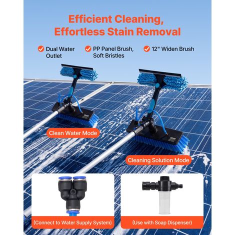 Kit Nettoyage pour Panneaux Solaires 6 m Brosse Télescopique Nettoyage à Passage Eau Perche Alliage Alu pour Panneaux Solaires sur… (1/5)