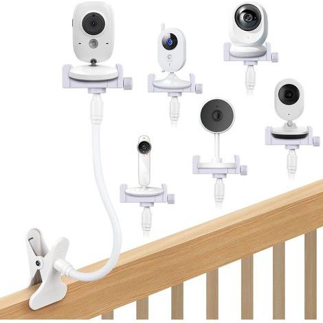 Baby Monitor Holder, Flexible, No Drilling Required, Aluminum and Silicone, Adjustable, For Crib (1/5)