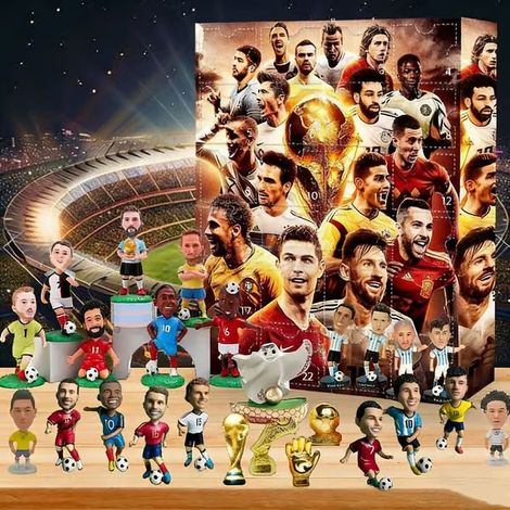 LYERCW - Calendrier de l'Avent 2026, Coupe du Monde – Calendrier de l'Avent, Thème Coupe du Monde, Compte à rebours avant Noël - B (1/4)