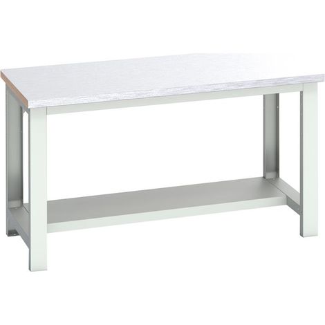 Bott 41003651.16V Cubio Bench with Half Shelf, Steel Clad Top 1500 x 750mm