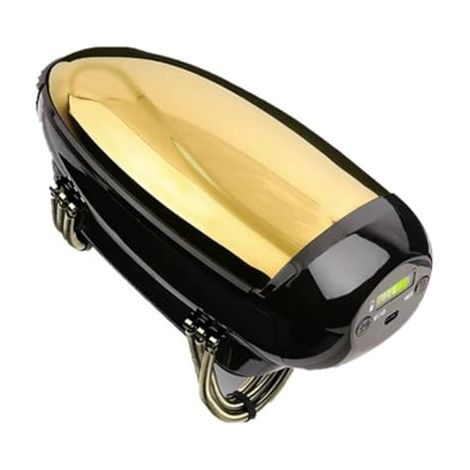 Masseur de cuir chevelu professionnel : masseur de tête à 2 points en acier inoxydable avec thérapie par la chaleur - Masseur de coiffure portable sans fil rechargeable par USB pour hommes (1/5)