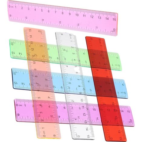 Ensemble de 14 règles transparentes et colorées pour des mesures (1/5)