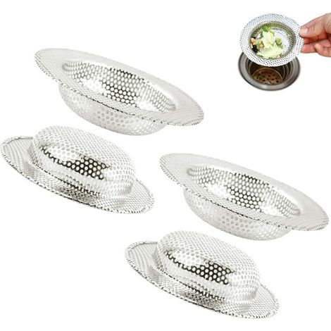 ZOLGINAH Set di 6 filtri per lavello da cucina in acciaio inox, griglia di scarico con fori fini per doccia, vasca da bagno, lavello da cucina o vasca da bagno (1/5)