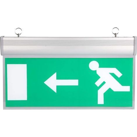 Panneau de sortie d'urgence à LED Voyant d'évacuation de sécurité en acrylique Source de lumière LED haute luminosité pour centres commerciaux/supermarchés/hôtels/hôpitaux/bibliothèque,110-220V(Gauche (1/5)