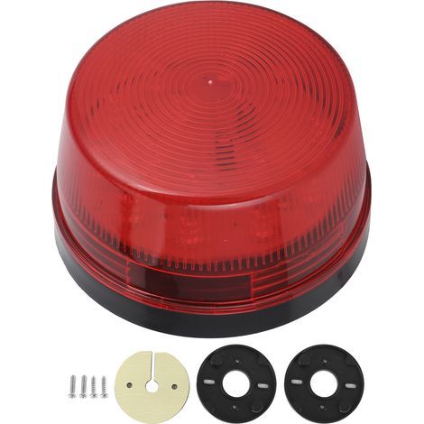 Lampe de signalisation d'avertissement de lumière LED stroboscopique d'urgence DC12V lentille rouge pour camion caravane RV (1/5)