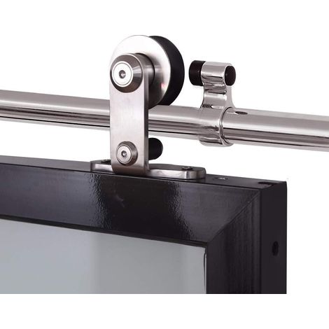 1.8M (6FT) Acier Inoxydable Rail Porte Coulissante, Quincailleri Kit de Rail Pour Porte en Bois Simple (1/5)