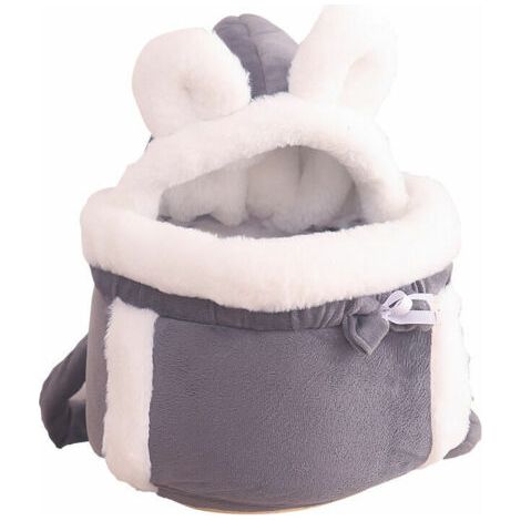 QORVA-Sac à dos pour animaux de compagnie – Tissu en flanelle – Dimensions M 25x15x21 cm – Pour petits chiens et chats jusqu'à 1,5 kg (1/5)