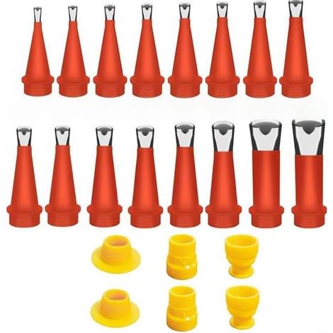 Kit de finition de calfeutrage professionnel avec applicateur de buse en acier inoxydable et outil d'étanchéité en silicone pour joint de cuisine et salle de bain (1/5)
