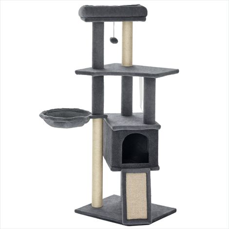 SunJet Arbre à chat, tour pour chat, contemporain bicolore en panneaux - Réf. FY14LK70FWWB (1/5)