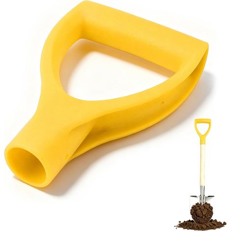 Poignée de Pelle en D Diamètre Intérieur de 3.2cm/1,26 Pouces Poignée de Pelle en Plastique de Remplacement pour Creuser Et Ratisser(Jaune) (1/5)