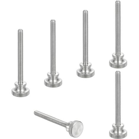 Lot de 6 vis moletées M5 x 40 mm, acier inoxydable 304, boulons à tête moletée métriques avec boutons de préhension à l'épaule (1/5)