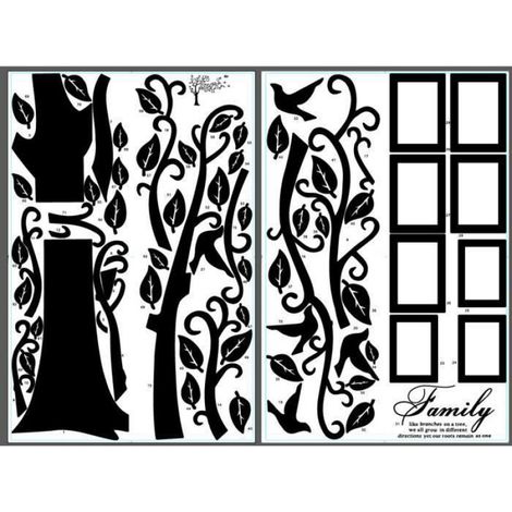 Sticker Mural Arbre - Cadre Photo Intégré - PVC - 200 x 250 cm (1/4)