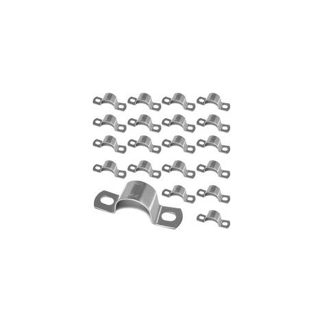 20 Pcs,Fixation Grillage Rigide Sur Mur, Collier de Serrage Inox, U-Collier de Serrage Tuyau Robustes Ø25 mm, Collier de Fixation Inox - Tuyau Pour Fixation/Attache Tube